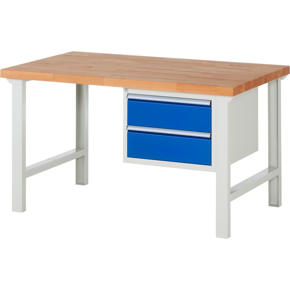 Numéro de l'image du produit 1: RAU Établi série 7000, 1 caisson, HxlxP 840 x 1 500 x 900 mm, 2 tiroirs extractibles à 100 % 2 x 180 mm