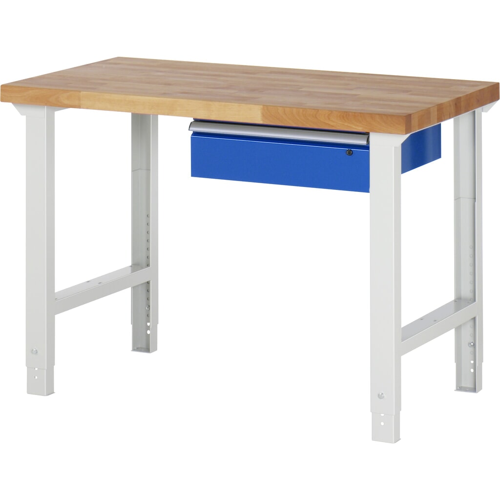 RAU Établi série 7000, HxlxP 790-1 140 x 1 250 x 700 mm, avec 1 tiroir à droite N° de l'image du produit 1 : RAU Établi série 7000, HxlxP 790-1 140 x 1 250 x 700 mm, avec 1 tiroir à droite