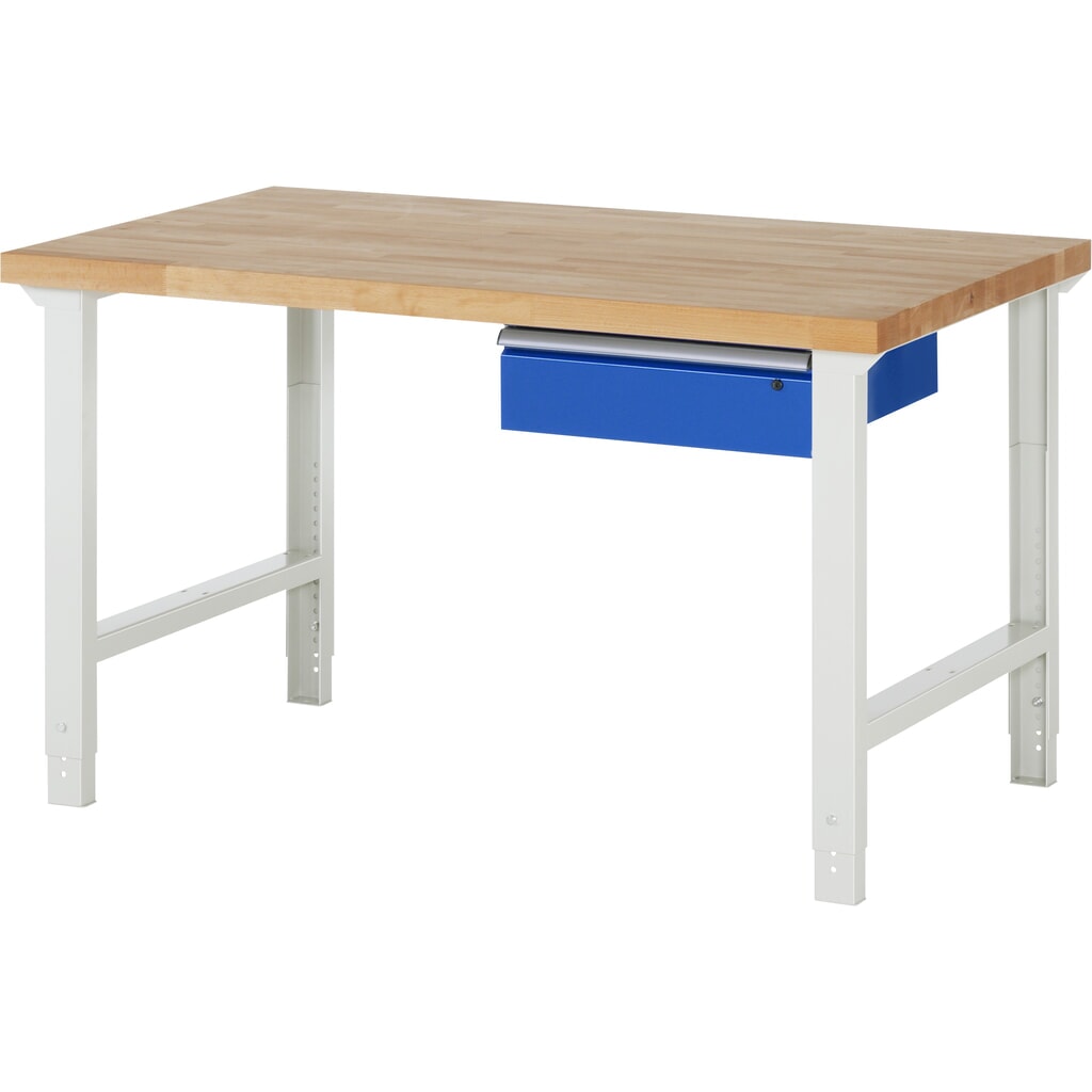 RAU Établi série 7000, HxlxP 790-1 140 x 1 500 x 900 mm, avec 1 tiroir à droite N° de l'image du produit 1 : RAU Établi série 7000, HxlxP 790-1 140 x 1 500 x 900 mm, avec 1 tiroir à droite
