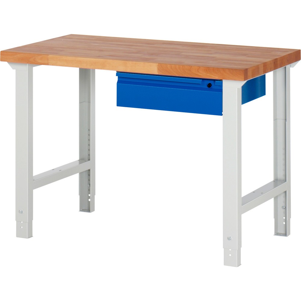 N° de l'image du produit 1 : RAU Établi série 7000, HxlxP 790-1 140 x 1 250 x 700 mm, 1 tiroir 1 x 150 mm