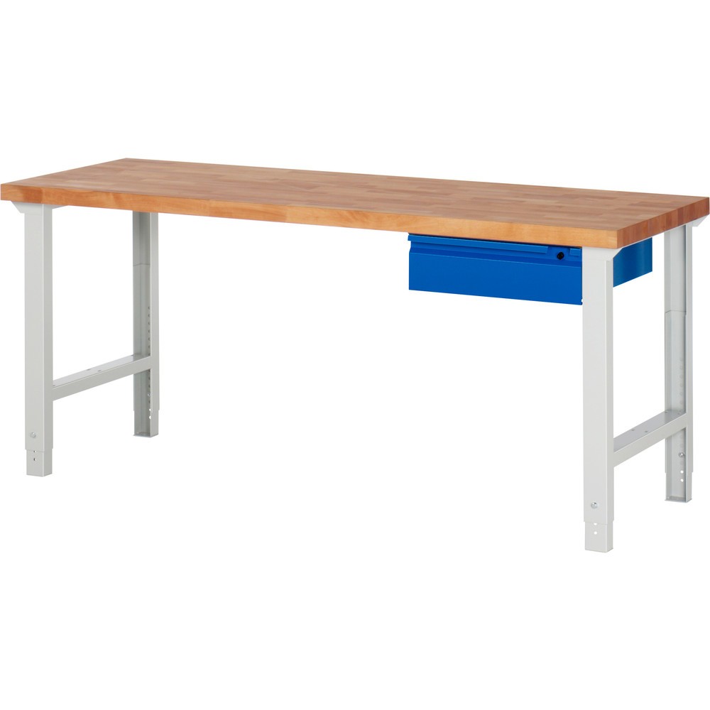 N° de l'image du produit 1 : RAU Établi série 7000, HxlxP 790-1 140 x 2 000 x 700 mm, 1 tiroir 1 x 150 mm
