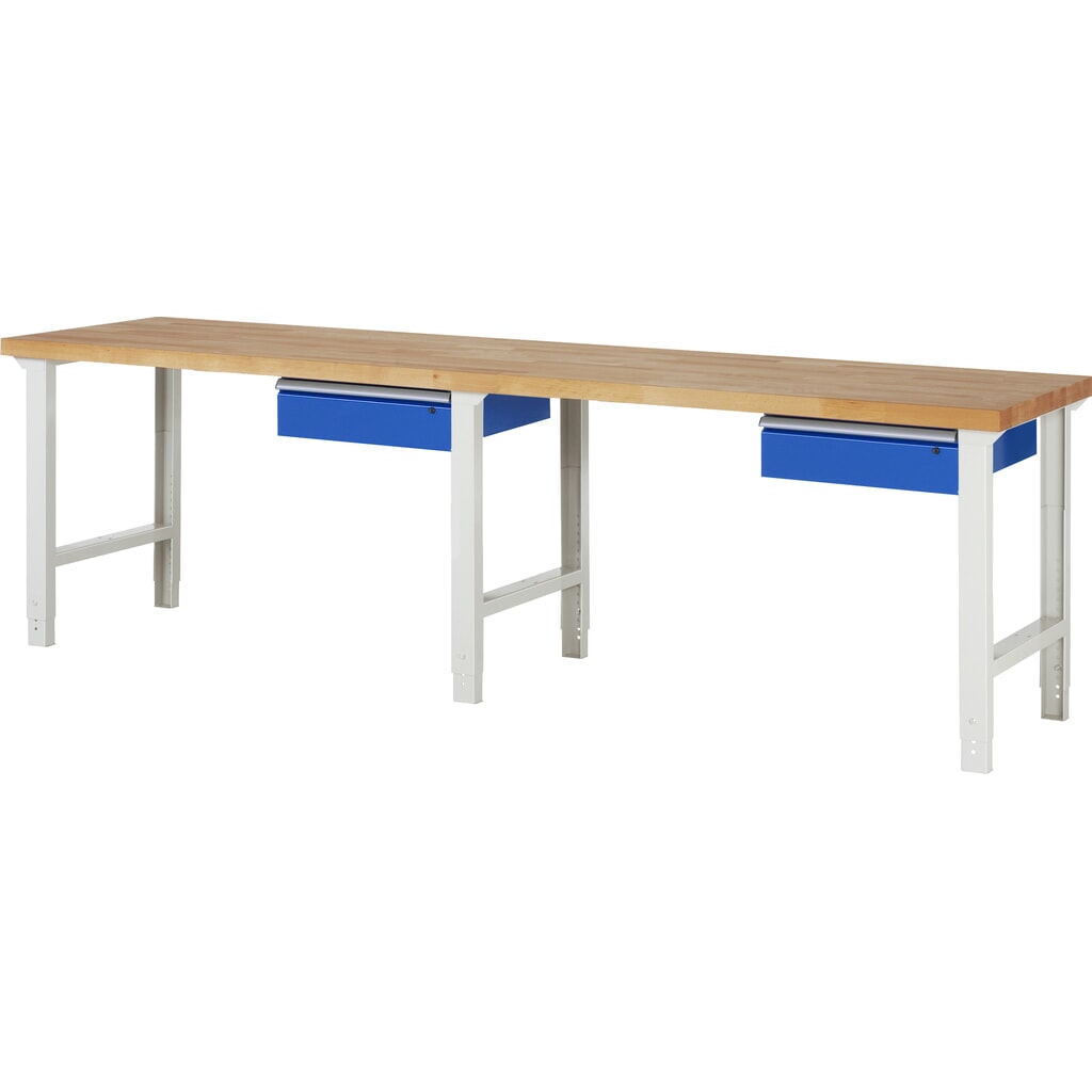 RAU Établi série 7000, HxlxP 790-1 140 x 3 000 x 700 mm, avec 2 tiroirs N° de l'image du produit 1 : RAU Établi série 7000, HxlxP 790-1 140 x 3 000 x 700 mm, avec 2 tiroirs