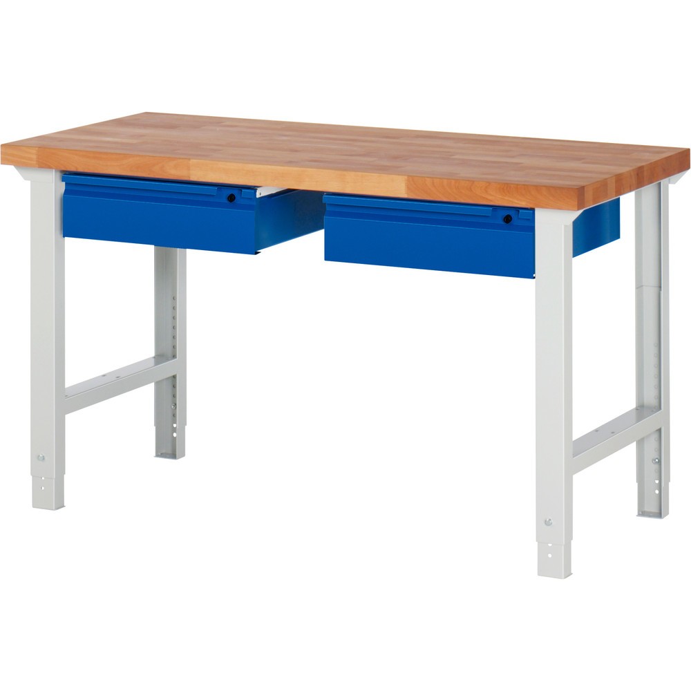 Numéro de l'image du produit 1: RAU Établi série 7000, HxlxP 790-1 140 x 1 500 x 700 mm, 2 tiroirs 2 x 150 mm