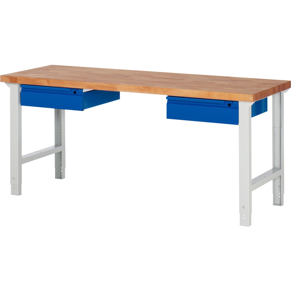 Numéro de l'image du produit 1: RAU Établi série 7000, HxlxP 790-1 140 x 2 000 x 700 mm, 2 tiroirs 2 x 150 mm