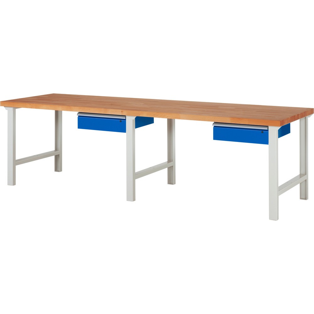 Numéro de l'image du produit 1: RAU Établi série 7000, HxlxP 790-1 140 x 3 000 x 900 mm, avec 2 tiroirs