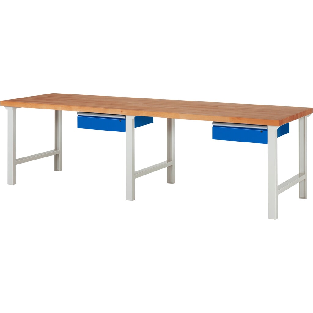 Illustration du produit: RAU Établi série 7000, HxlxP 790-1 140 x 3 000 x 900 mm, avec 2 tiroirs