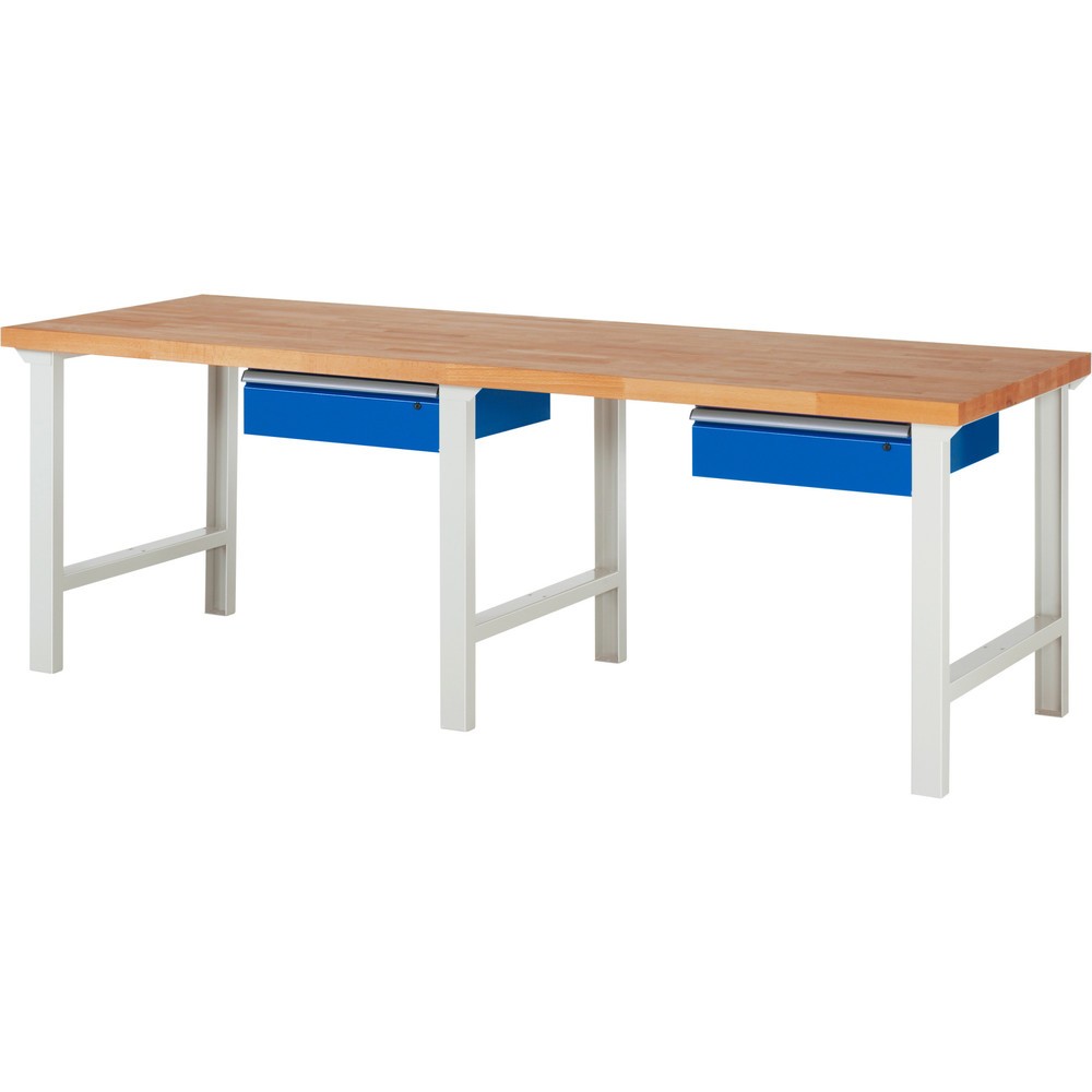 Numéro de l'image du produit 1: RAU Établi série 7000, HxlxP 840 x 2 500 x 900 mm, 2 tiroirs 2 x 150 mm