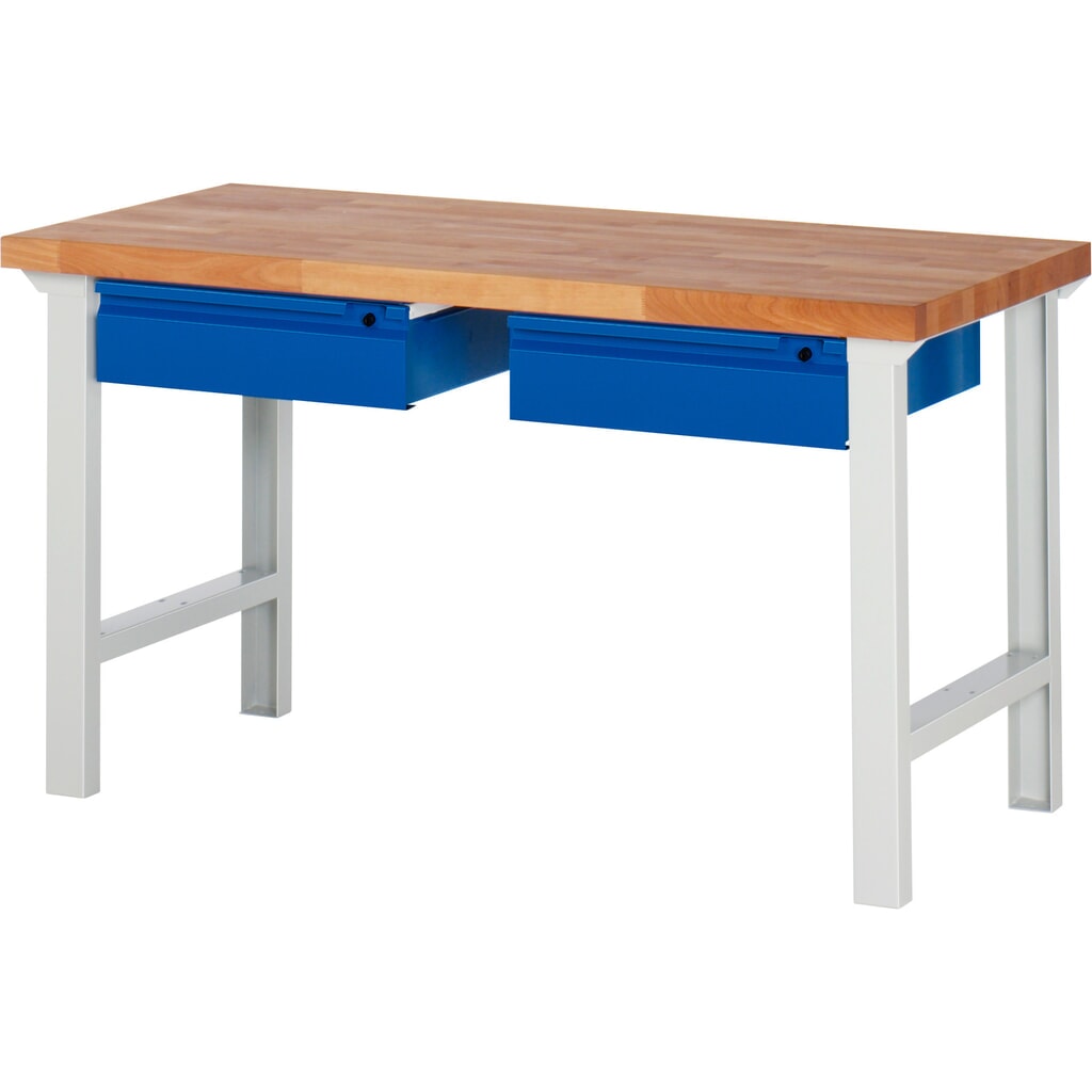 N° de l'image du produit 1 : RAU Établi série 7000, HxlxP 840 x 1 500 x 700 mm, 2 tiroirs 2 x 150 mm