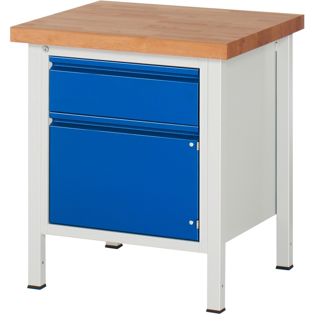 Numéro de l'image du produit 1: RAU Établi série 8000, 1 porte battante, HxlxP 840-1 040 x 750 x 700 mm, 1 tiroir