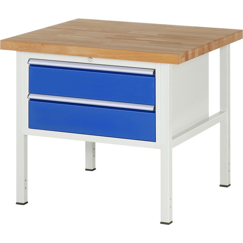 Numéro de l'image du produit 1: RAU Établi série 8000, HxlxP 840 x 1 000 x 900 mm, 2 tiroirs extractibles à 100 % 2 x 180 mm, capacité de charge des tiroirs 75 kg