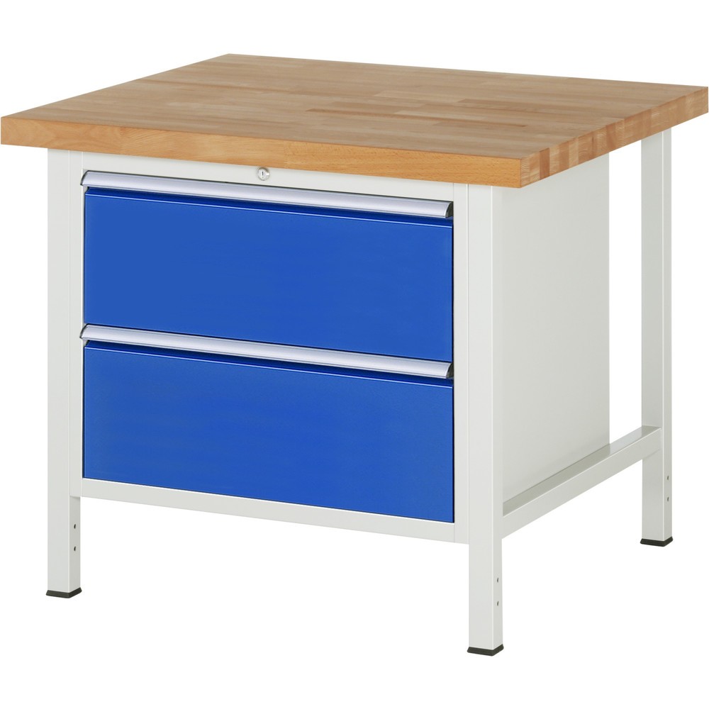 Numéro de l'image du produit 1: RAU Établi série 8000, HxlxP 840 x 1 000 x 900 mm, 2 tiroirs extractibles à 100 % 2 x 270 mm, capacité de charge des tiroirs 75 kg