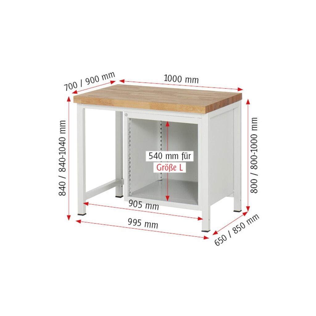 RAU Établi série 8000, HxlxP 840 x 1 000 x 900 mm, 5 tiroirs extractibles à 90 % 2 x 90, 3 x 120 mm, capacité de charge des tiroirs 100 kg N° de l'image du produit 6 : RAU Établi série 8000, HxlxP 840 x 1 000 x 900 mm, 5 tiroirs extractibles à 90 % 2 x 90, 3 x 120 mm, capacité de charge des tiroirs 100 kg