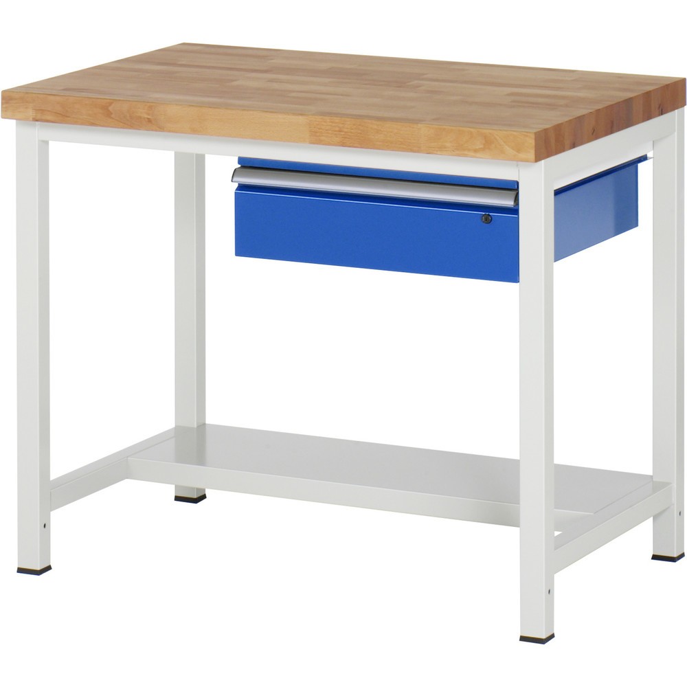 Numéro de l'image du produit 1: RAU Établi série 8000, HxlxP 840- 1 040 x 1 000 x 700 mm, 1 tiroir, 1 tablette profondeur 320 mm