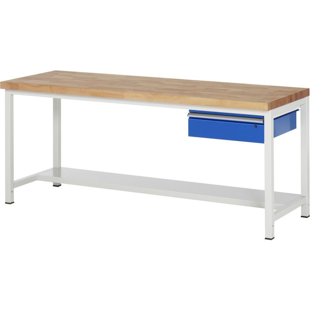 Numéro de l'image du produit 1: RAU Établi série 8000, HxlxP 840 x 2 000 x 900 mm, 1 tiroir, 1 tablette profondeur 320 mm