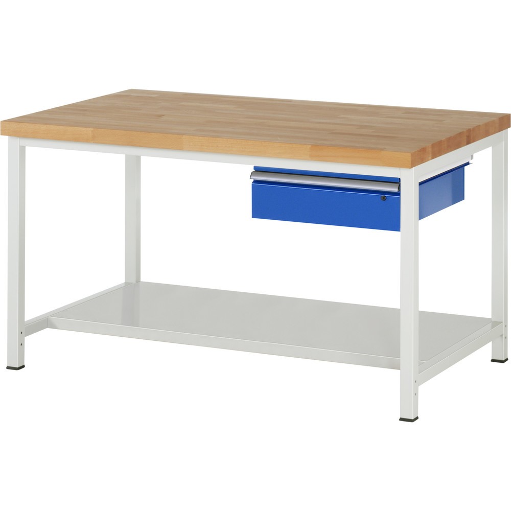 Numéro de l'image du produit 1: RAU Établi série 8000, HxlxP 840- 1 040 x 1 500 x 900 mm, 1 tiroir, 1 tablette profondeur 650 mm