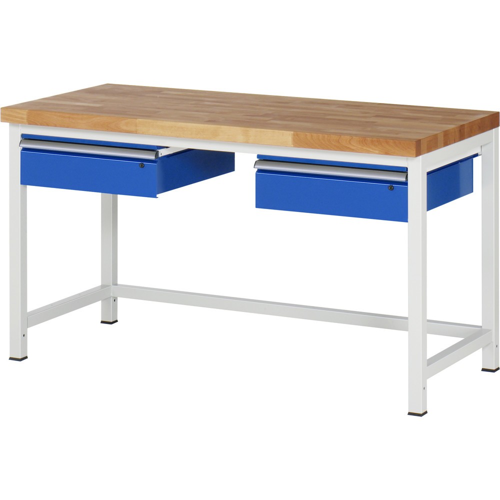 Illustration du produit: RAU Établi série 8000, HxlxP 840-1 040 x 1 500 x 700 mm, 2 tiroirs, tiroirs capacité de charge des tiroirs 50 kg