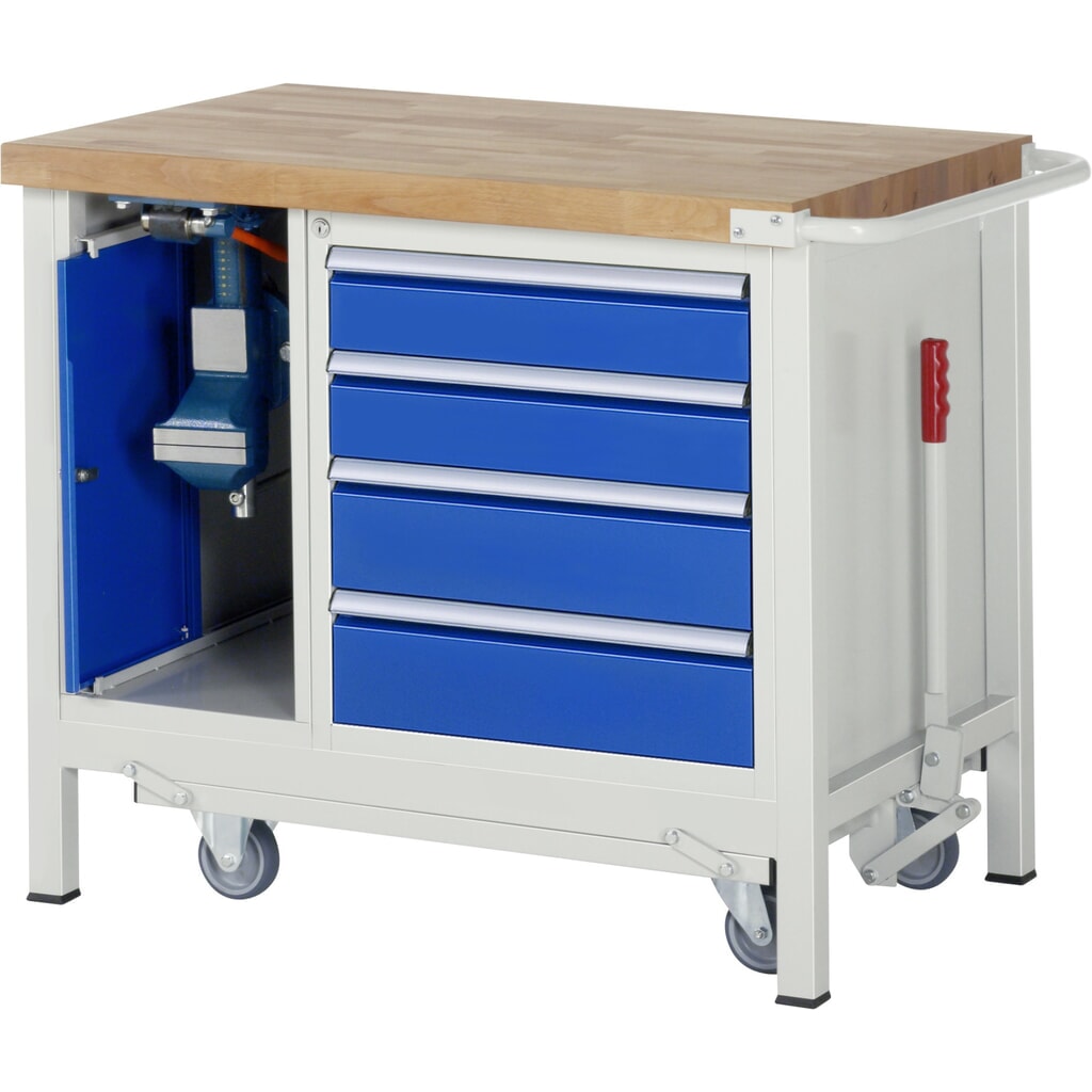 RAU Établi série 8000 avec rouleur abaissable, 2 caissons, HxlxP 880 x 1 000 x 700 mm, 5 tiroirs 2 x 90 mm, 3 x 120 mm N° de l'image du produit 11 : RAU Établi série 8000 avec rouleur abaissable, 2 caissons, HxlxP 880 x 1 000 x 700 mm, 5 tiroirs 2 x 90 mm, 3 x 120 mm