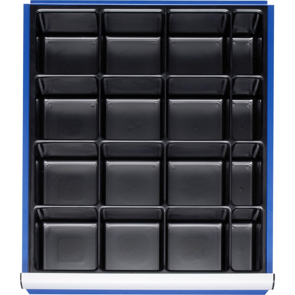 RAU Jeu de compartimentage pour tiroir, HxlxP 90 x 490 x 560 mm, insert pour petites pièces, taille L pour hauteur de façade 120-360 mm Illustration du produit: RAU Jeu de compartimentage pour tiroir, HxlxP 90 x 490 x 560 mm, insert pour petites pièces, taille L pour hauteur de façade 120-360 mm