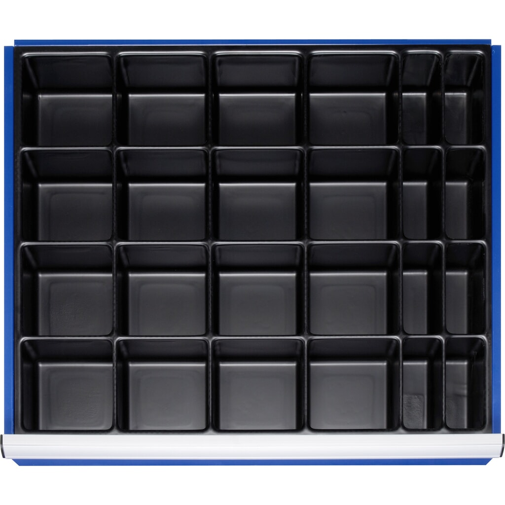 Illustration du produit: RAU Jeu de compartimentage pour tiroir, HxlxP 90 x 680 x 560 mm, avec insert pour petites pièces et 24 casiers, taille XL pour hauteur de façade 120-360 mm