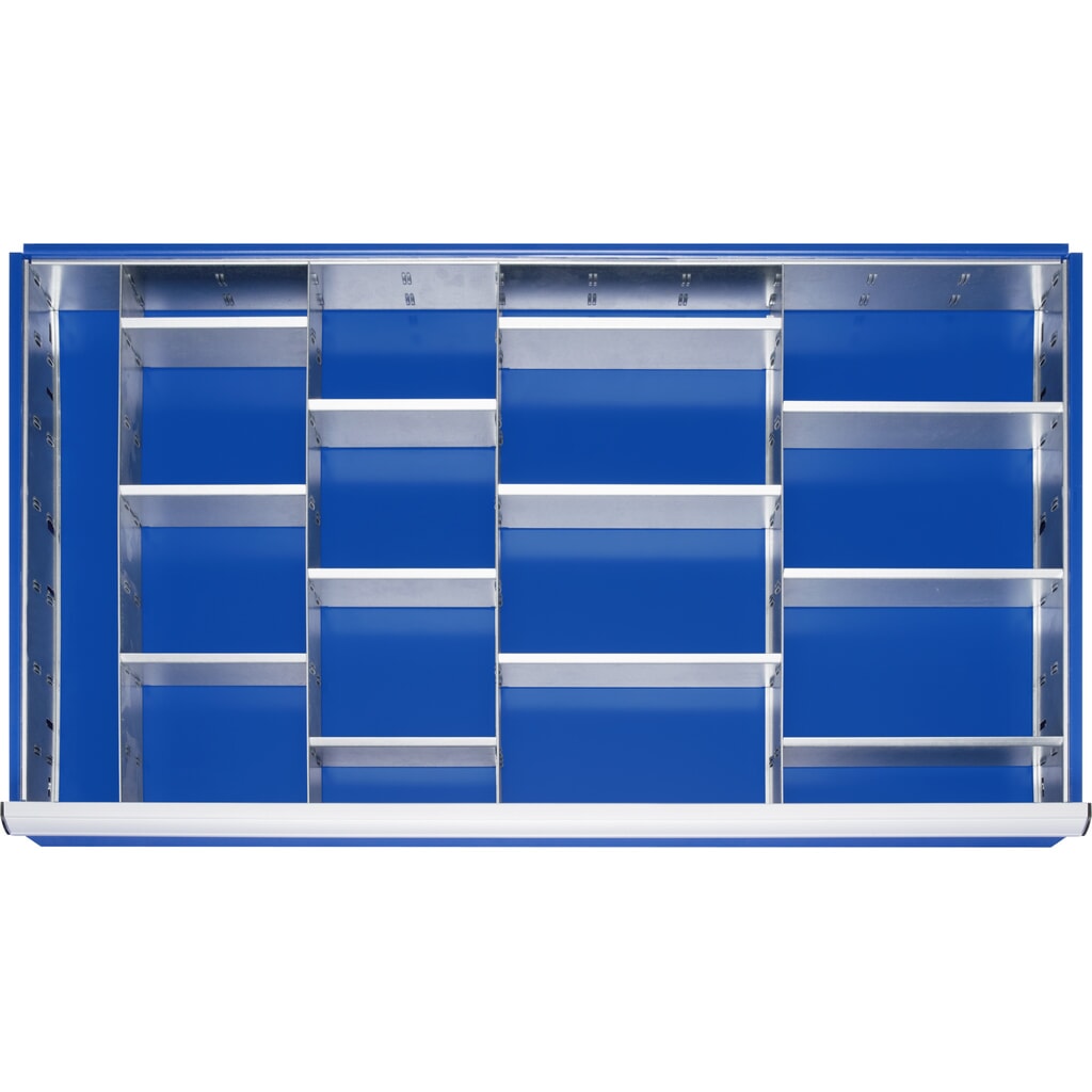 Illustration du produit: RAU Jeu de compartimentage pour tiroir, HxlxP 90 x 1 055 x 560 mm, avec jeu de 4 baguettes perforées et 4 parois de séparation, taille XXL pour hauteur de façade 120-150 mm