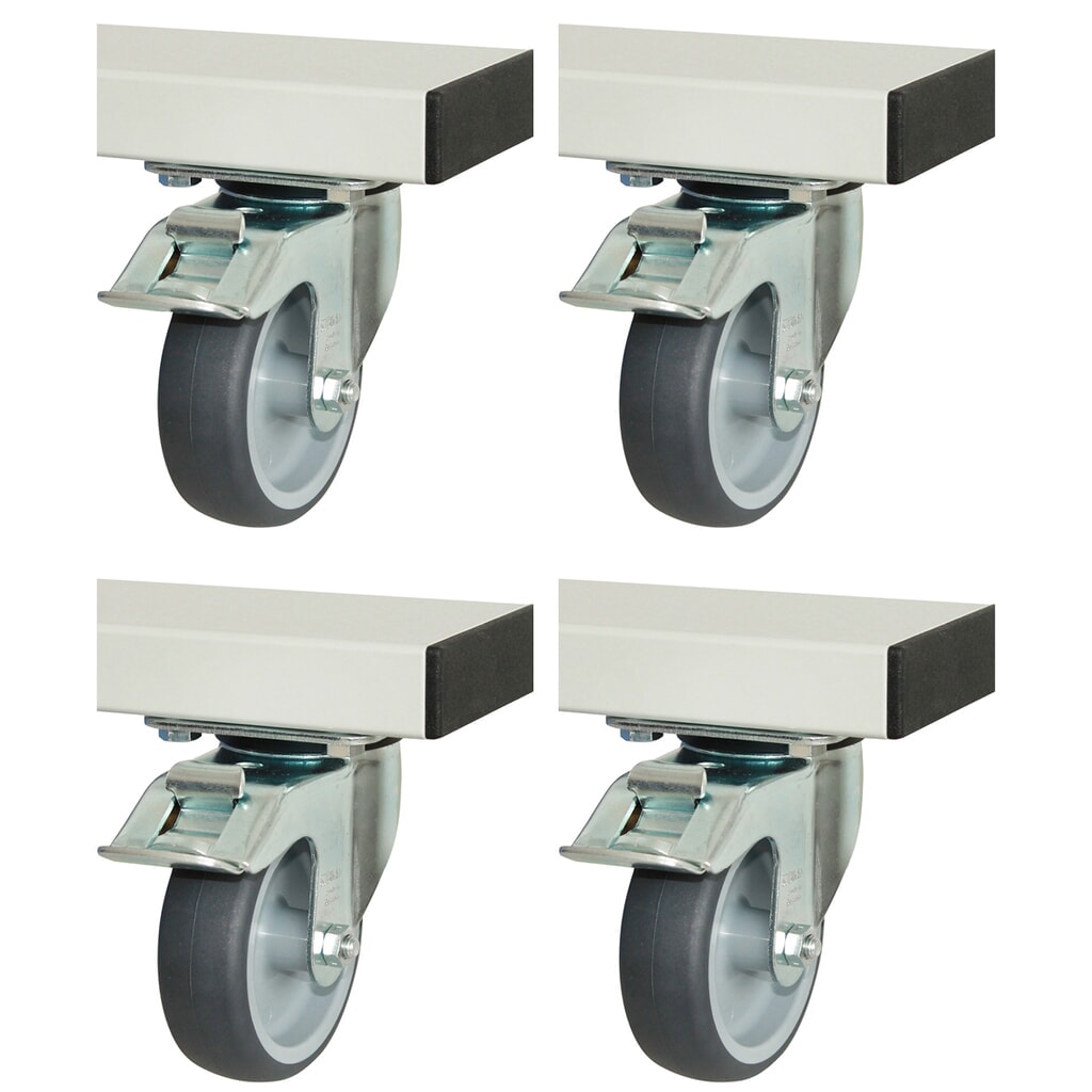 Illustration du produit: RAU Jeu de roulettes pour série adlatus 300/600, HxlxP 125 x 100 x 30 mm, 4 roues directrices avec dispositif de blocage