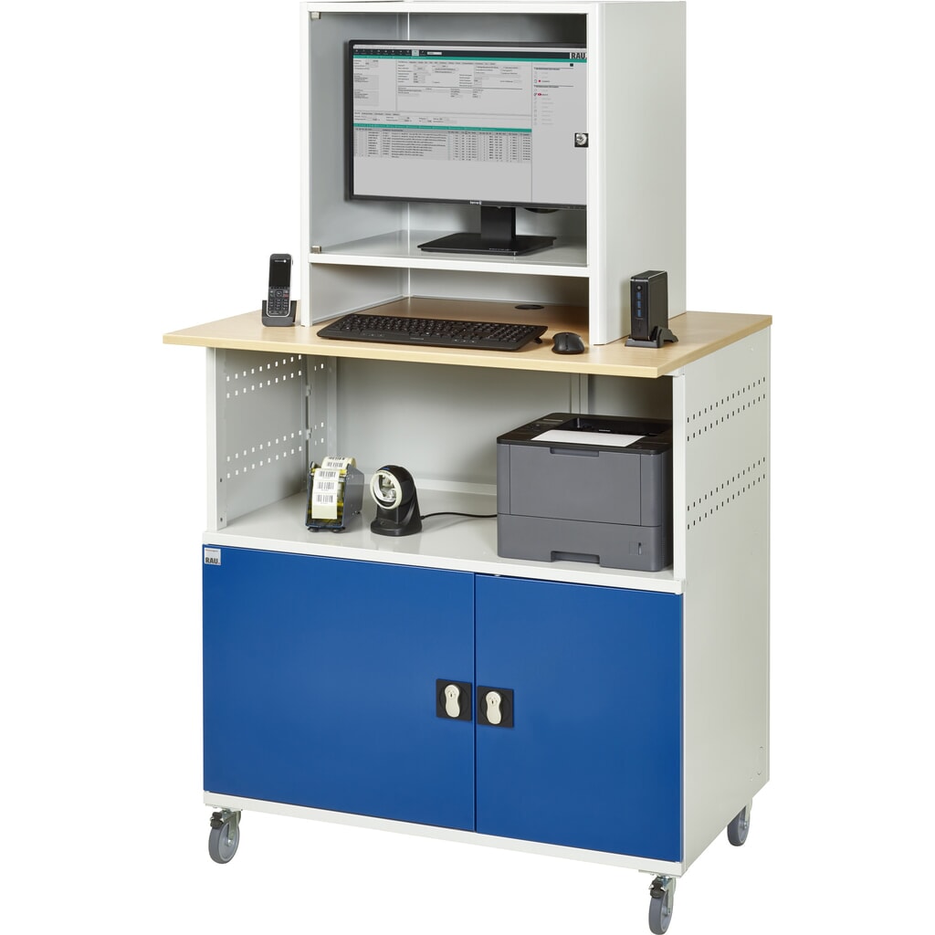 N° de l'image du produit 7 : RAU Poste informatique avec boîtier d'écran, mobile