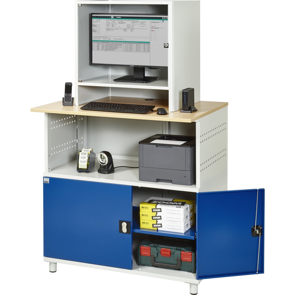 N° de l'image du produit 6 : RAU Poste informatique avec boîtier d'écran, fixe