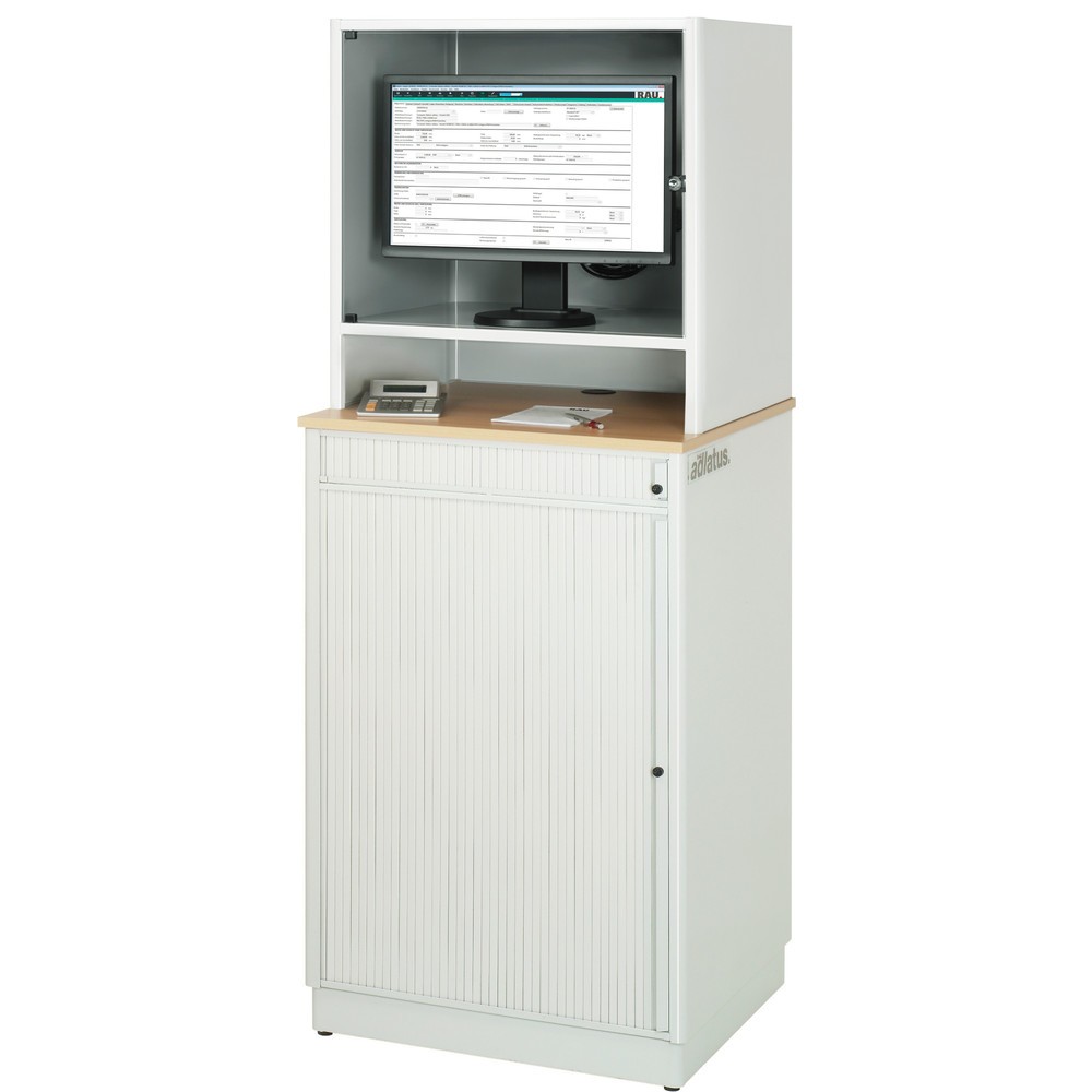Numéro de l'image du produit 3: RAU Poste informatique, porte-clavier coulissant, 1 tiroir, fixe