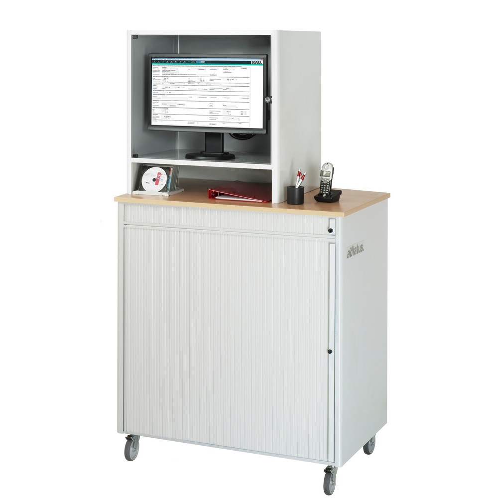 Numéro de l'image du produit 2: RAU Poste informatique, porte-clavier coulissant, 3 tiroirs, mobile