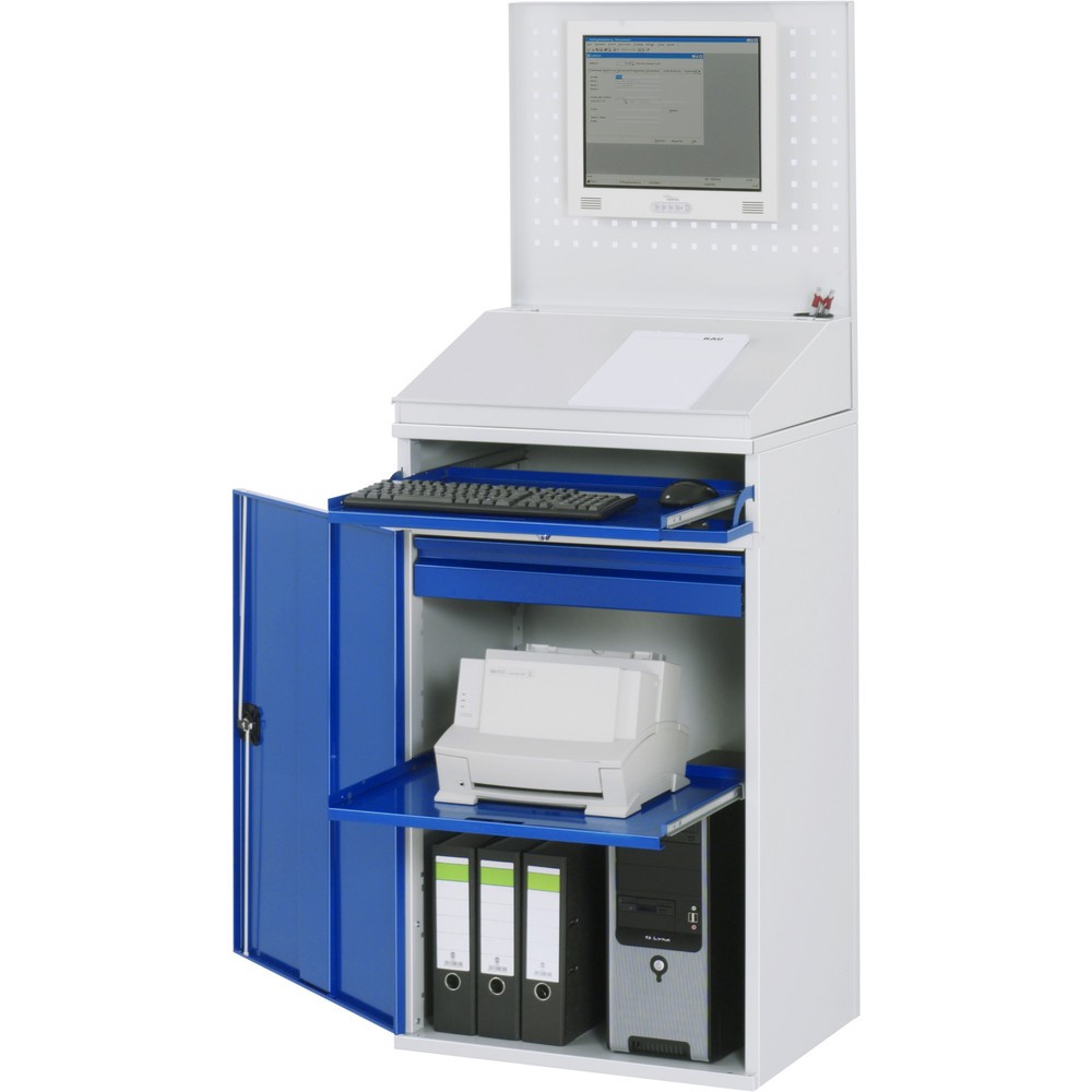 Illustration du produit: RAU Armoire informatique, HxlxP 1 770 x 650 x 520 mm, avec 1 porte battante et porte-clavier coulissant