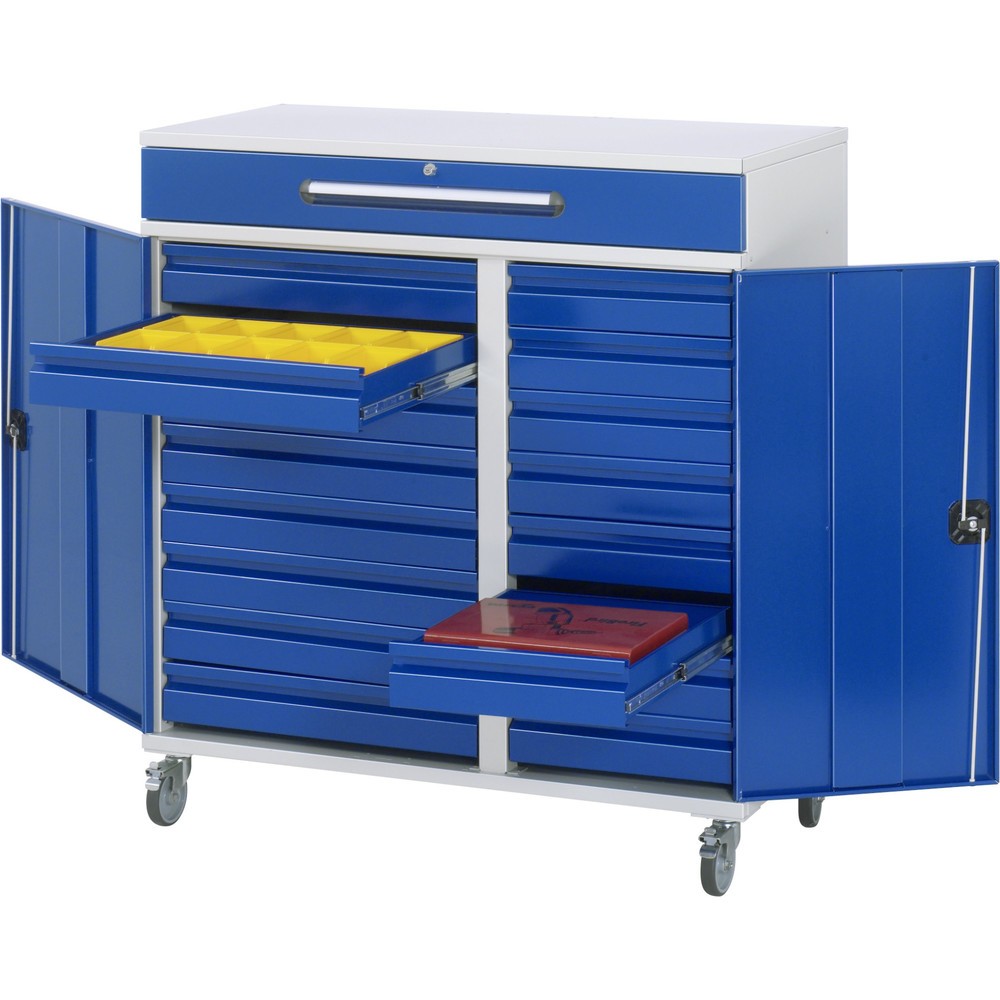 Illustration du produit: RAU Pupitre mobile, HxlxP 1 185 x 1 100 x 520 mm, tiroirs 16 x 80, 1 x 120 mm
