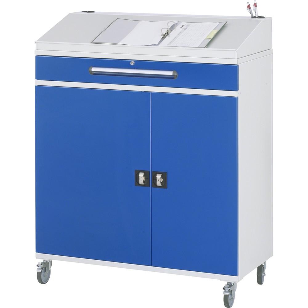 Numéro de l'image du produit 2: RAU Pupitre mobile, HxlxP 1 235-1 345 x 1 100 x 520 mm, tiroirs 2 x 80, 1 x 120 mm