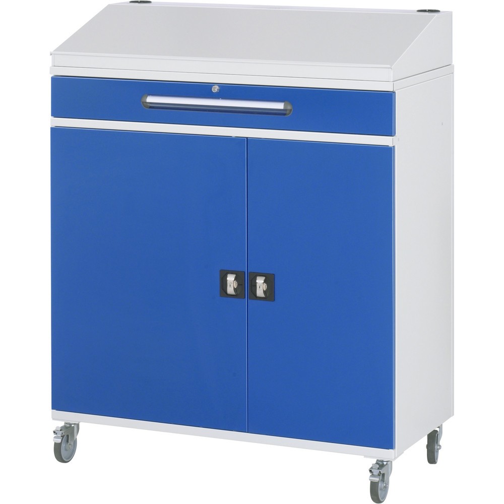 Numéro de l'image du produit 3: RAU Pupitre mobile, HxlxP 1 235-1 345 x 1 100 x 520 mm, tiroirs 2 x 80, 1 x 120 mm