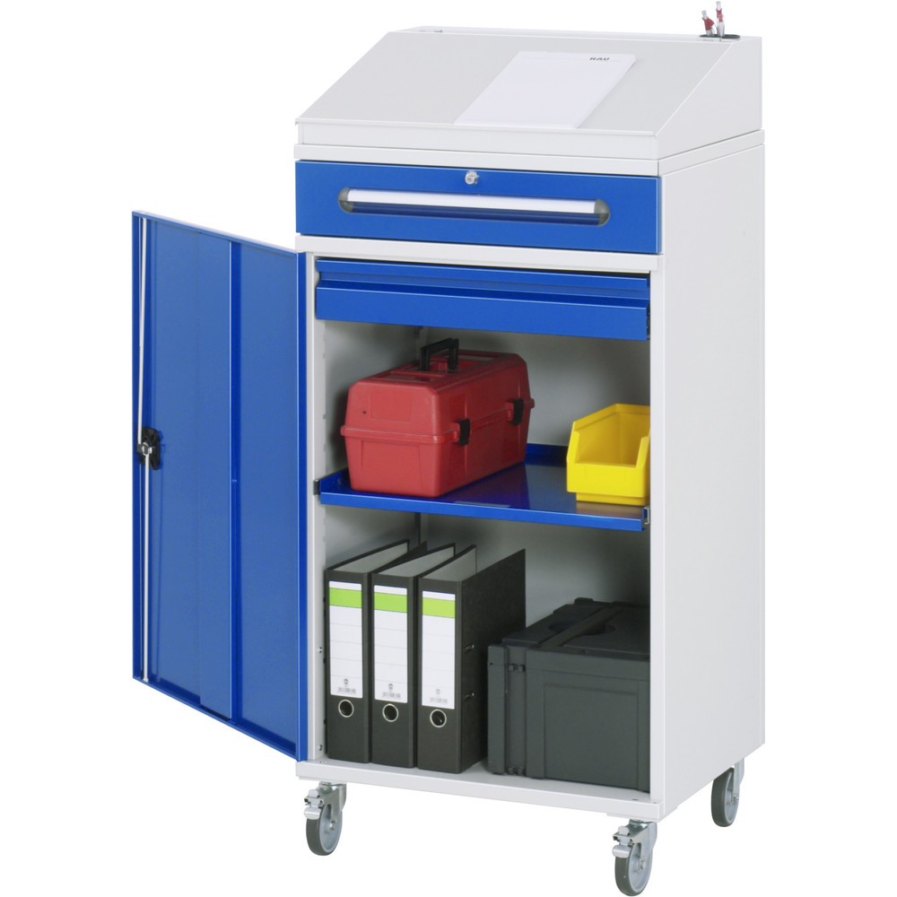 Numéro de l'image du produit 1: RAU Pupitre mobile, HxlxP 1 235-1 345 x 650 x 520 mm, tiroirs 1 x 80, 1 x 120 mm