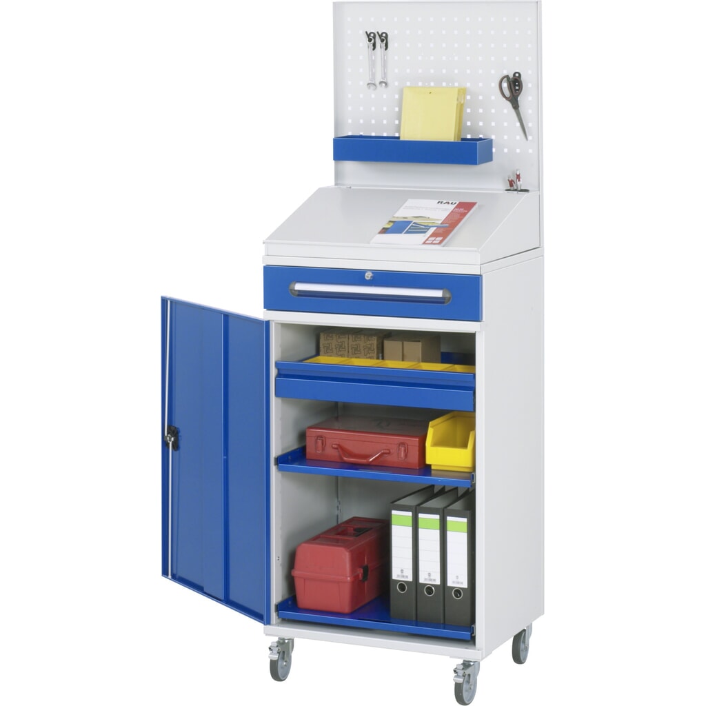 RAU pupitre mobile, haut. x larg. x prof. L x P 1 235-1 895 x 650 x 520 mm, tiroirs 1 x 80, 1 x 120 mm N° de l'image du produit 3 : RAU pupitre mobile, haut. x larg. x prof. L x P 1 235-1 895 x 650 x 520 mm, tiroirs 1 x 80, 1 x 120 mm