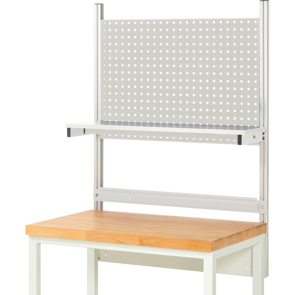 N° de l'image du produit 2 : Module d’établi RAU, haut. x larg. x prof. 1 130 x 1 000 x 350 mm, avec 1 étagère en plateau mélaminé et 1 rail de fixation, kit complet 01 pour largeur de produit 1 000 mm