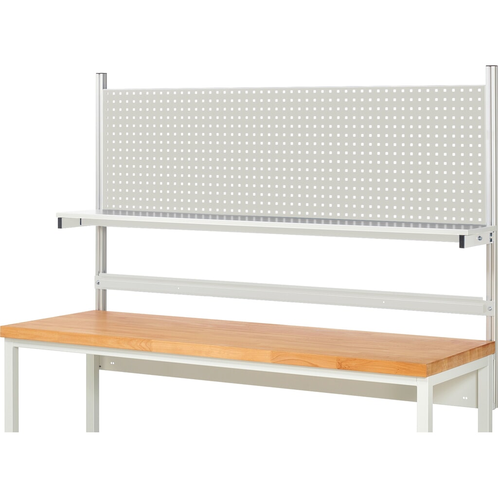 N° de l'image du produit 2 : Module d’établi RAU, haut. x larg. x prof. 1 130 x 2 000 x 350 mm, avec 1 étagère en plateau mélaminé et 1 rail de fixation, kit complet 01 pour largeur de produit 2 000 mm