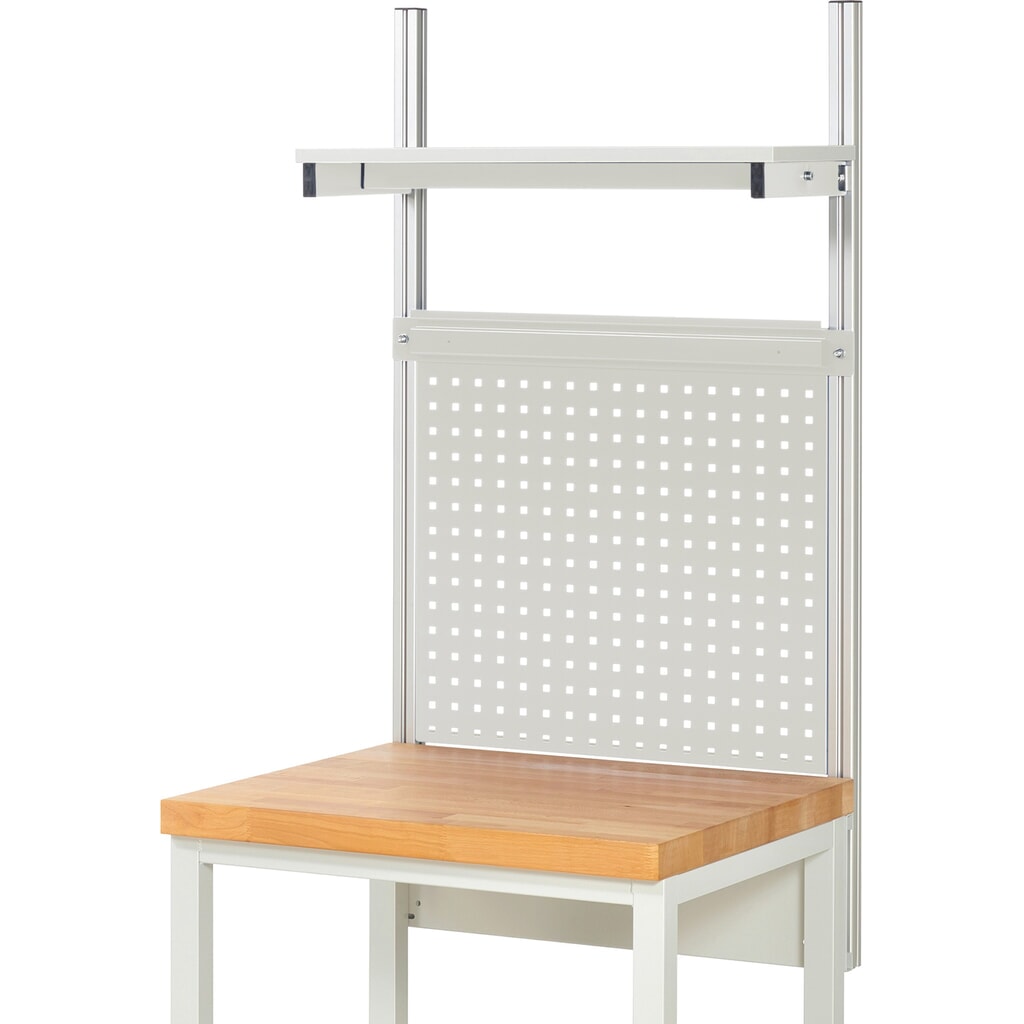 N° de l'image du produit 2 : Module d’établi RAU, haut. x larg. x prof. 1 130 x 750 x 350 mm, avec 1 étagère en plateau mélaminé et 1 rail de fixation, kit complet 01 pour largeur de produit 750 mm
