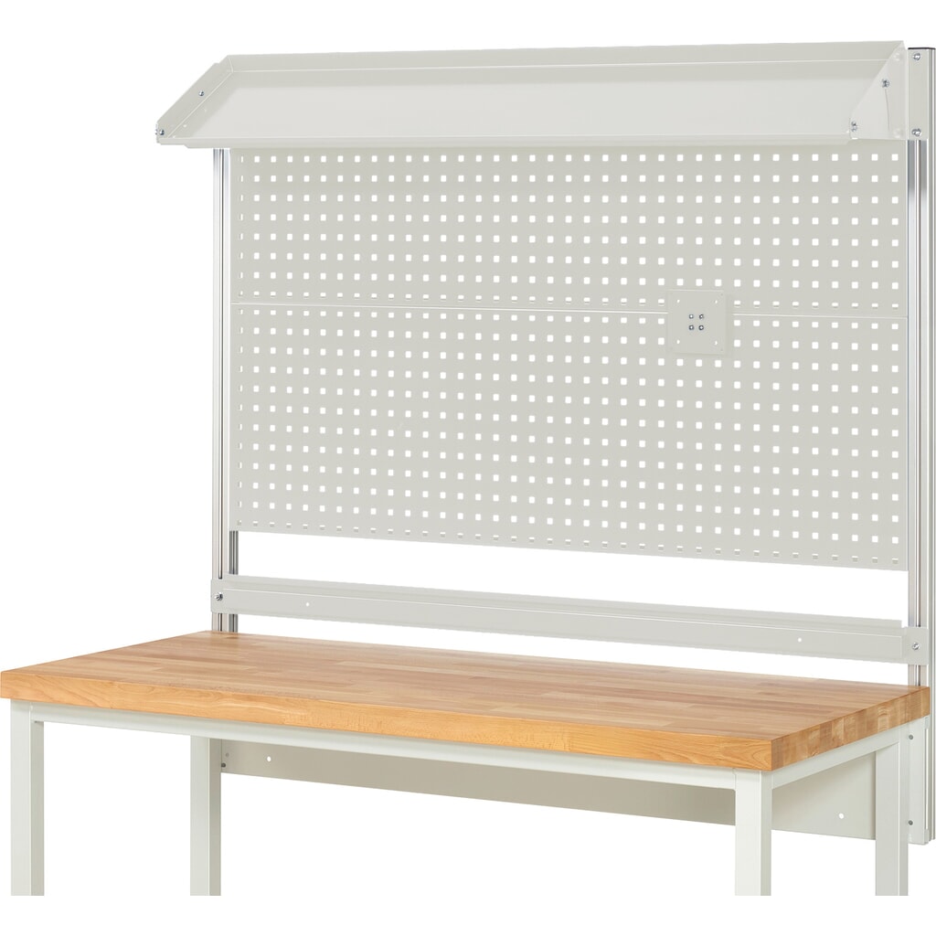 Module d’établi RAU, haut. x larg. x prof. 1 130 x 1 500 x 350 mm, avec 1 surface métallique inclinable, 1 rail de fixation et 1 support pour écran plat, kit complet 02 pour largeur de produit 1 500 mm N° de l'image du produit 2 : Module d’établi RAU, haut. x larg. x prof. 1 130 x 1 500 x 350 mm, avec 1 surface métallique inclinable, 1 rail de fixation et 1 support pour écran plat, kit complet 02 pour largeur de produit 1 500 mm
