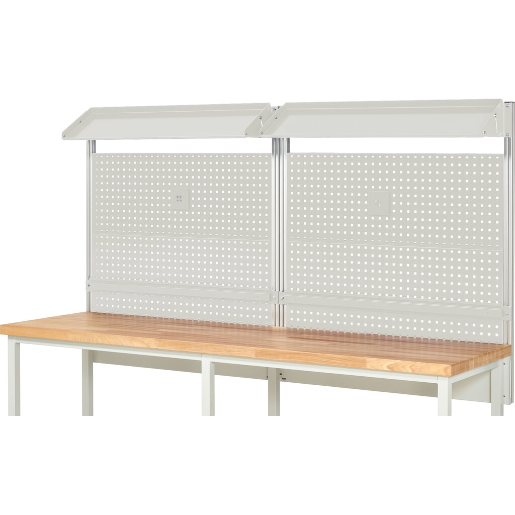 Module d’établi RAU, haut. x larg. x prof. 1 130 x 2 500 x 350 mm, avec 2 surfaces métalliques inclinables, 2 rails de fixation et 2 supports pour écran plat, kit complet 02 pour largeur de produit 2 500 mm N° de l'image du produit 2 : Module d’établi RAU, haut. x larg. x prof. 1 130 x 2 500 x 350 mm, avec 2 surfaces métalliques inclinables, 2 rails de fixation et 2 supports pour écran plat, kit complet 02 pour largeur de produit 2 500 mm