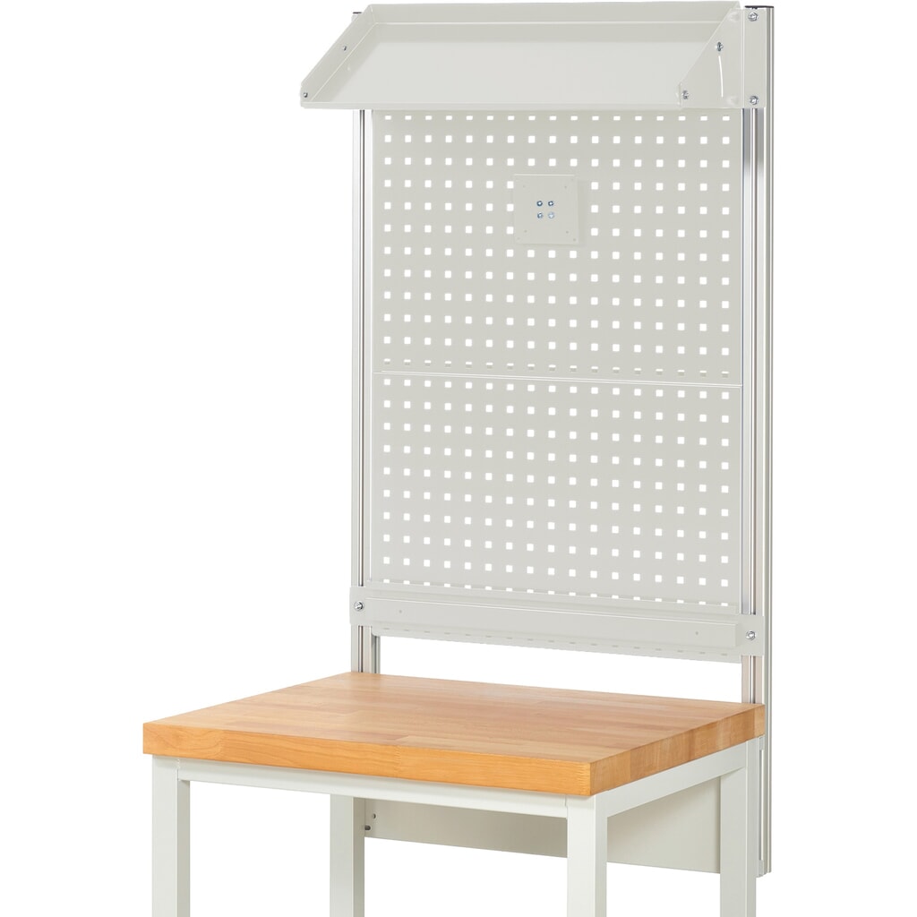 Module d’établi RAU, haut. x larg. x prof. 1 130 x 750 x 350 mm, avec 1 surface métallique inclinable, 1 rail de fixation et 1 support pour écran plat, kit complet 02 pour largeur de produit 750 mm N° de l'image du produit 2 : Module d’établi RAU, haut. x larg. x prof. 1 130 x 750 x 350 mm, avec 1 surface métallique inclinable, 1 rail de fixation et 1 support pour écran plat, kit complet 02 pour largeur de produit 750 mm
