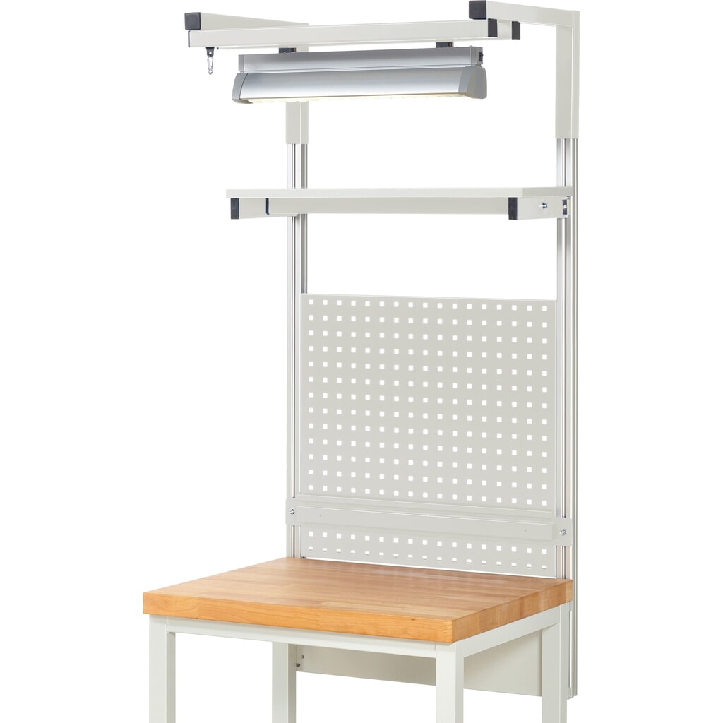 Module d’établi RAU, haut. x larg. x prof. 1 380 x 750 x 350mm, avec 1 étagère, 1 rail de fixation, 1 paire de potences et 1 lampe, kit complet 04 pour largeur de produit 750 mm N° de l'image du produit 2 : Module d’établi RAU, haut. x larg. x prof. 1 380 x 750 x 350mm, avec 1 étagère, 1 rail de fixation, 1 paire de potences et 1 lampe, kit complet 04 pour largeur de produit 750 mm