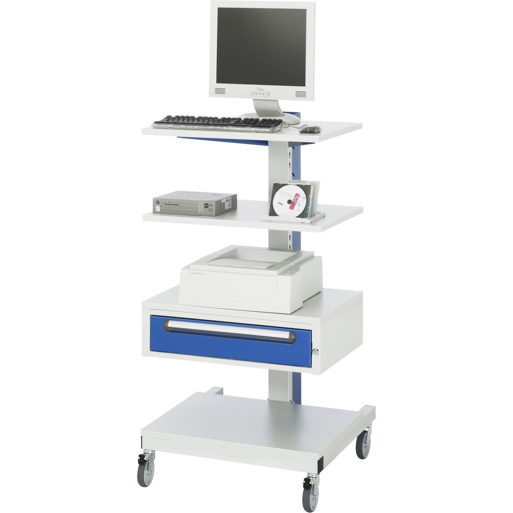 N° de l'image du produit 4 : RAU Colonne pour ordinateur, HxP : 1 230 x 650 mm, tiroir 1 x 120 mm, mobile