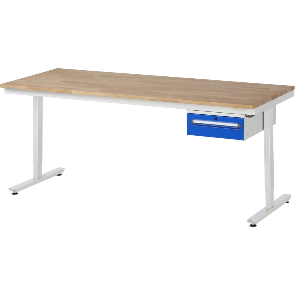 RAU Table de travail à réglage électrique de la hauteur Série adlatus 300, HxlxP 720-1 120 x 1 250 x 800 mm, plan de travail avec revêtement en tôle d’acier inoxydable N° de l'image du produit 6 : RAU Table de travail à réglage électrique de la hauteur Série adlatus 300, HxlxP 720-1 120 x 1 250 x 800 mm, plan de travail avec revêtement en tôle d’acier inoxydable