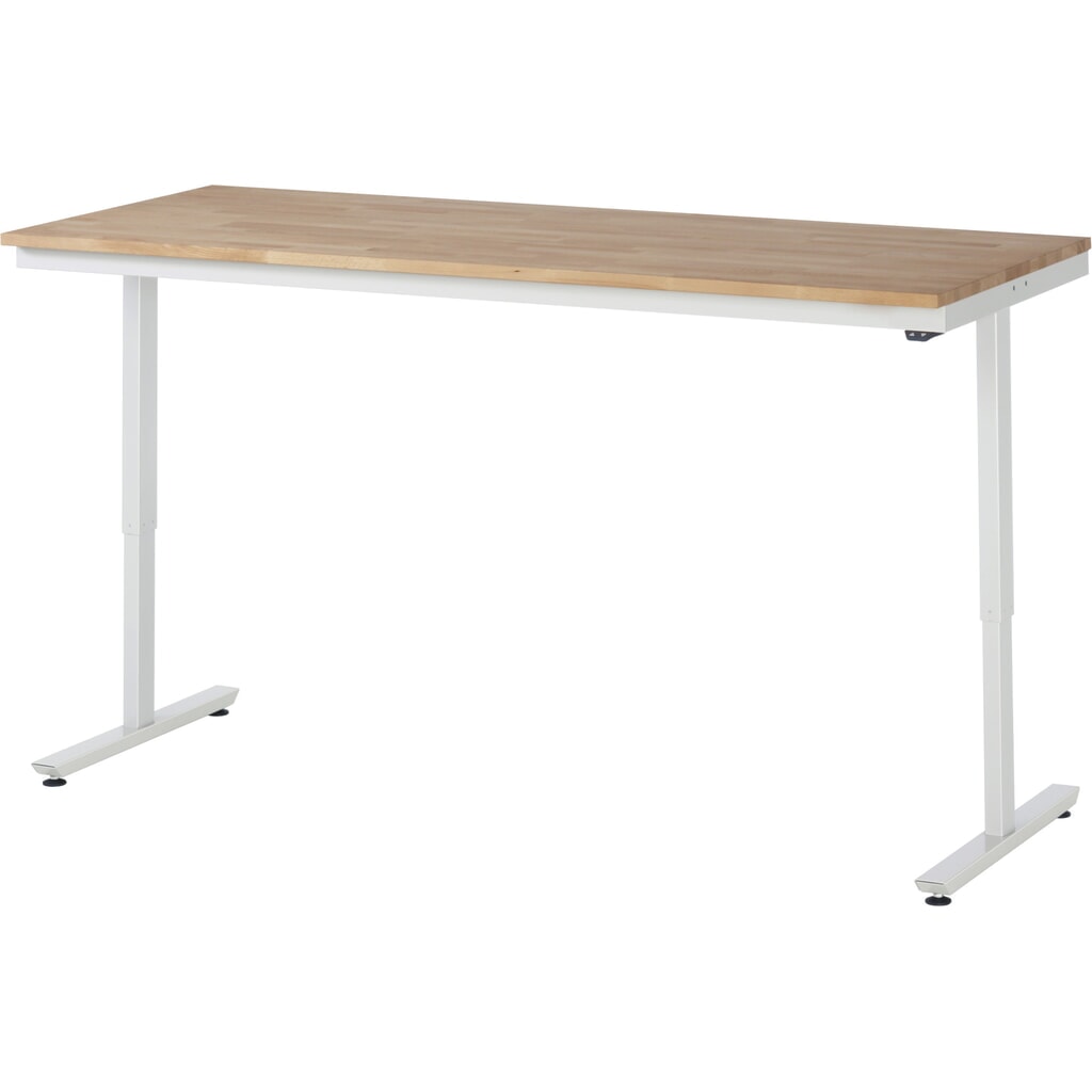 N° de l'image du produit 9 : RAU Table de travail à réglage électrique de la hauteur Série adlatus 300, HxlxP 720-1 120 x 1 000 x 800 mm, plan de travail en hêtre massif