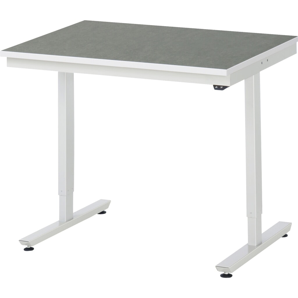 RAU Table de travail à réglage électrique de la hauteur Série adlatus 300, HxlxP 720-1 120 x 1 000 x 800 mm, plan de travail avec revêtement universel/linoléum Illustration du produit: RAU Table de travail à réglage électrique de la hauteur Série adlatus 300, HxlxP 720-1 120 x 1 000 x 800 mm, plan de travail avec revêtement universel/linoléum