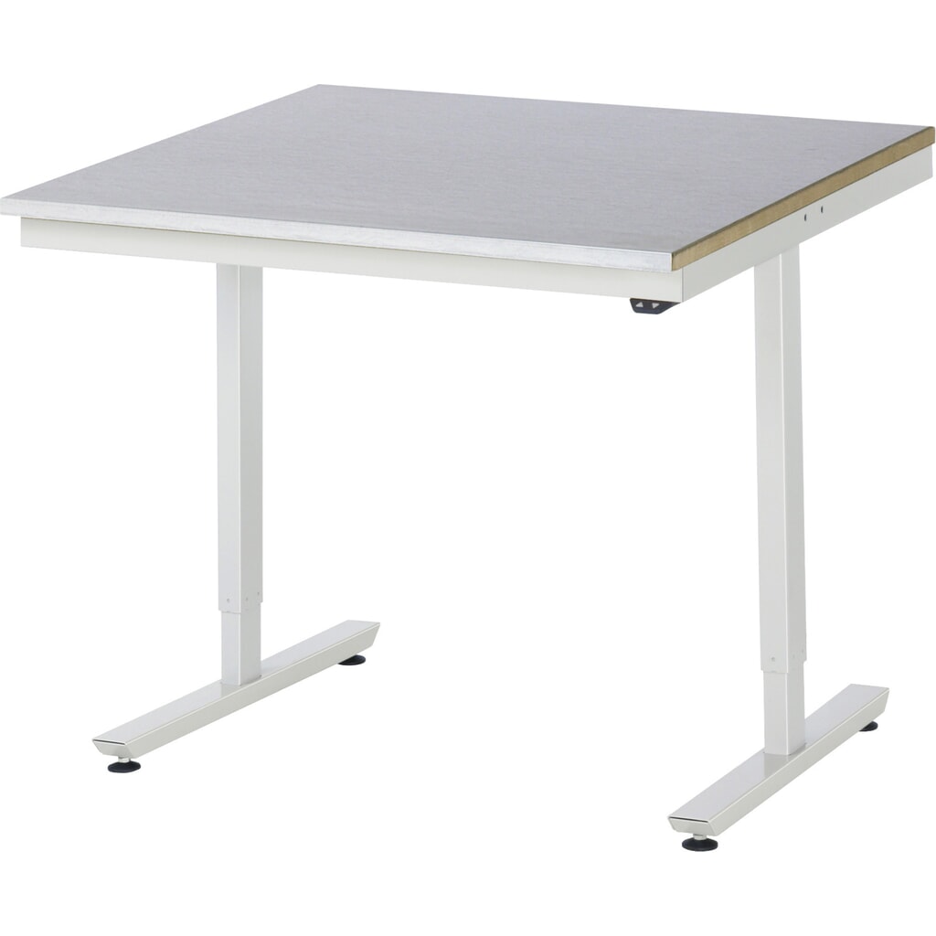 RAU Table de travail à réglage électrique de la hauteur Série adlatus 300, HxlxP 720-1 120 x 1 000 x 1 000 mm, plan de travail avec revêtement en tôle d’acier Illustration du produit: RAU Table de travail à réglage électrique de la hauteur Série adlatus 300, HxlxP 720-1 120 x 1 000 x 1 000 mm, plan de travail avec revêtement en tôle d’acier