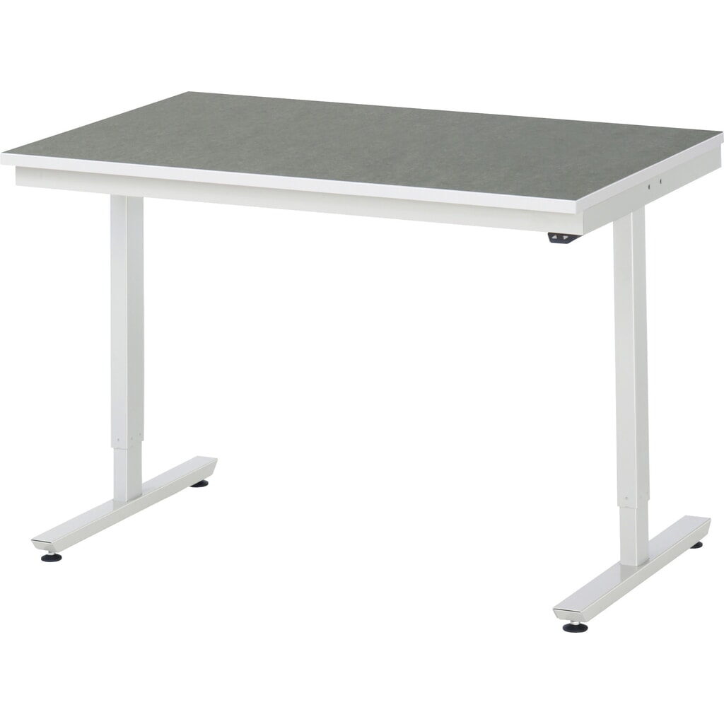 RAU Table de travail à réglage électrique de la hauteur Série adlatus 300, HxlxP 720-1 120 x 1 250 x 800 mm, plan de travail avec revêtement universel/linoléum Illustration du produit: RAU Table de travail à réglage électrique de la hauteur Série adlatus 300, HxlxP 720-1 120 x 1 250 x 800 mm, plan de travail avec revêtement universel/linoléum