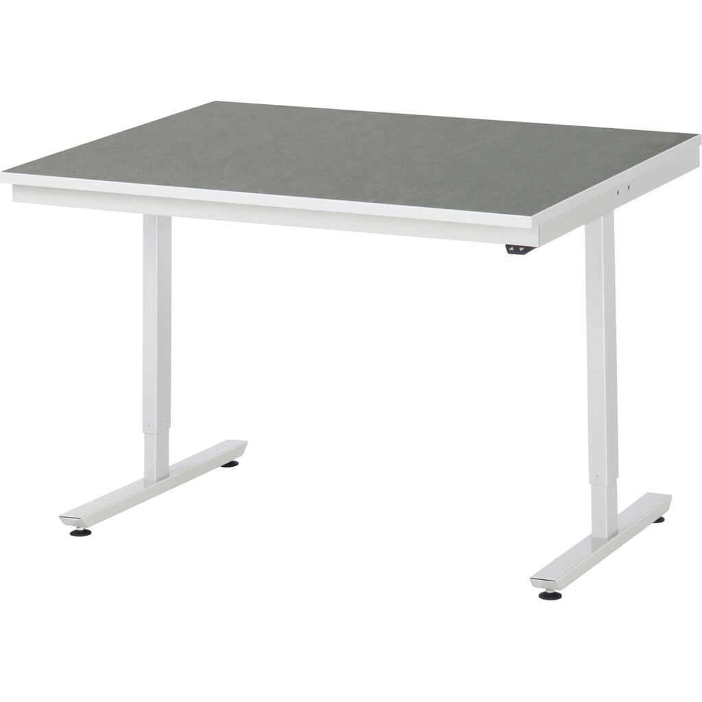 RAU Table de travail à réglage électrique de la hauteur Série adlatus 300, HxlxP 720-1 120 x 1 250 x 1 000 mm, plan de travail avec revêtement universel/linoléum Illustration du produit: RAU Table de travail à réglage électrique de la hauteur Série adlatus 300, HxlxP 720-1 120 x 1 250 x 1 000 mm, plan de travail avec revêtement universel/linoléum