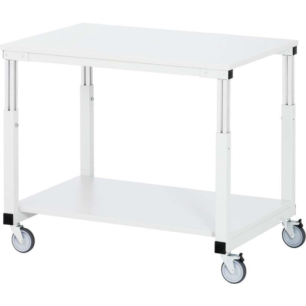 Numéro de l'image du produit 1: RAU Table de travail mobile Série E, HxlxP 650-1 000 x 1 000 x 700 mm, plan de travail avec revêtement en mélamine